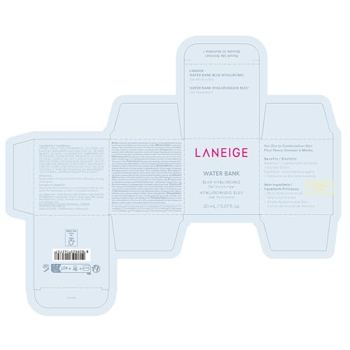 LANEIGE Water Bank Blue Hyaluronic Gel Moisturizer: Lightweight Hydrating Face Gel with Mint Extract, Hypoallergenic & Dermatologist-Tested