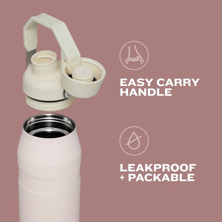 Stanley IceFlow Fast Flow Water Bottle 36 oz | Angled Spout Lid | Lightweight and Leakproof for Travel and Sports | Insulated Stainless Steel | BPA-Free | Black 2.0