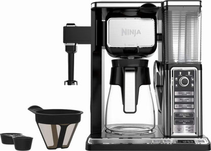 Ninja Coffee Bar Auto-iQ Programmable Coffee Maker with 6 Brew Sizes, 5 Brew Options, Milk Frother, Removable Water Reservoir and Glass Carafe (CF091)