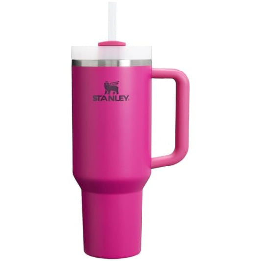 STANLEY Quencher H2.0 FlowState Stainless Steel Vacuum Insulated Tumbler with Lid and Straw for Water, Iced Tea or Coffee (Fuchsia, 40 oz)