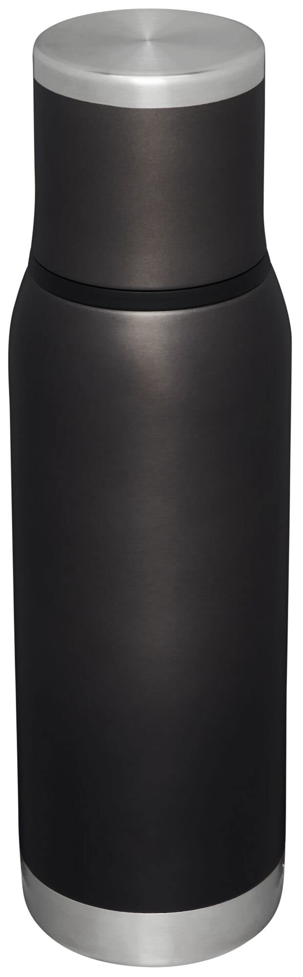Stanley Adventure-To-Go Vacuum Bottle 25 oz | Wide Mouth with Leakproof Cup Lid | Keep Drinks Hot or Cold | Packable for Travel | Insulated Stainless Steel Thermal Bottle | BPA-Free | Charcoal Glow