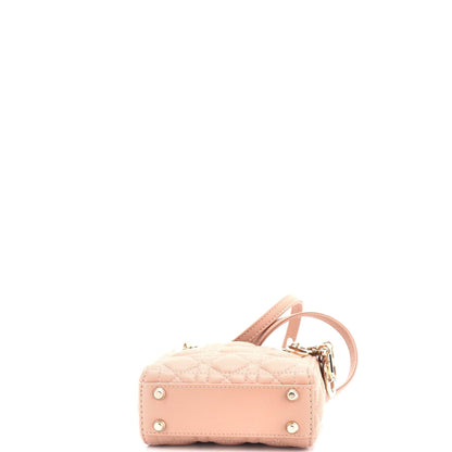Christian Dior, Pre-Loved Lady Dior Bag Cannage Quilt Lambskin Micro, Neutral