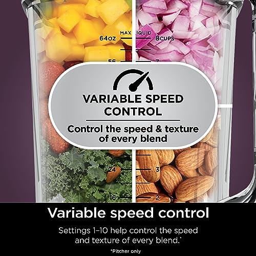 Ninja | All-in-One Blender & Food Processor | Best for Smoothies, Cookie Dough, Salsas, Cole Slaw & More | BlendSense Intelligence for Perfectly Smooth Results | 1800 Watt | Black | TB401