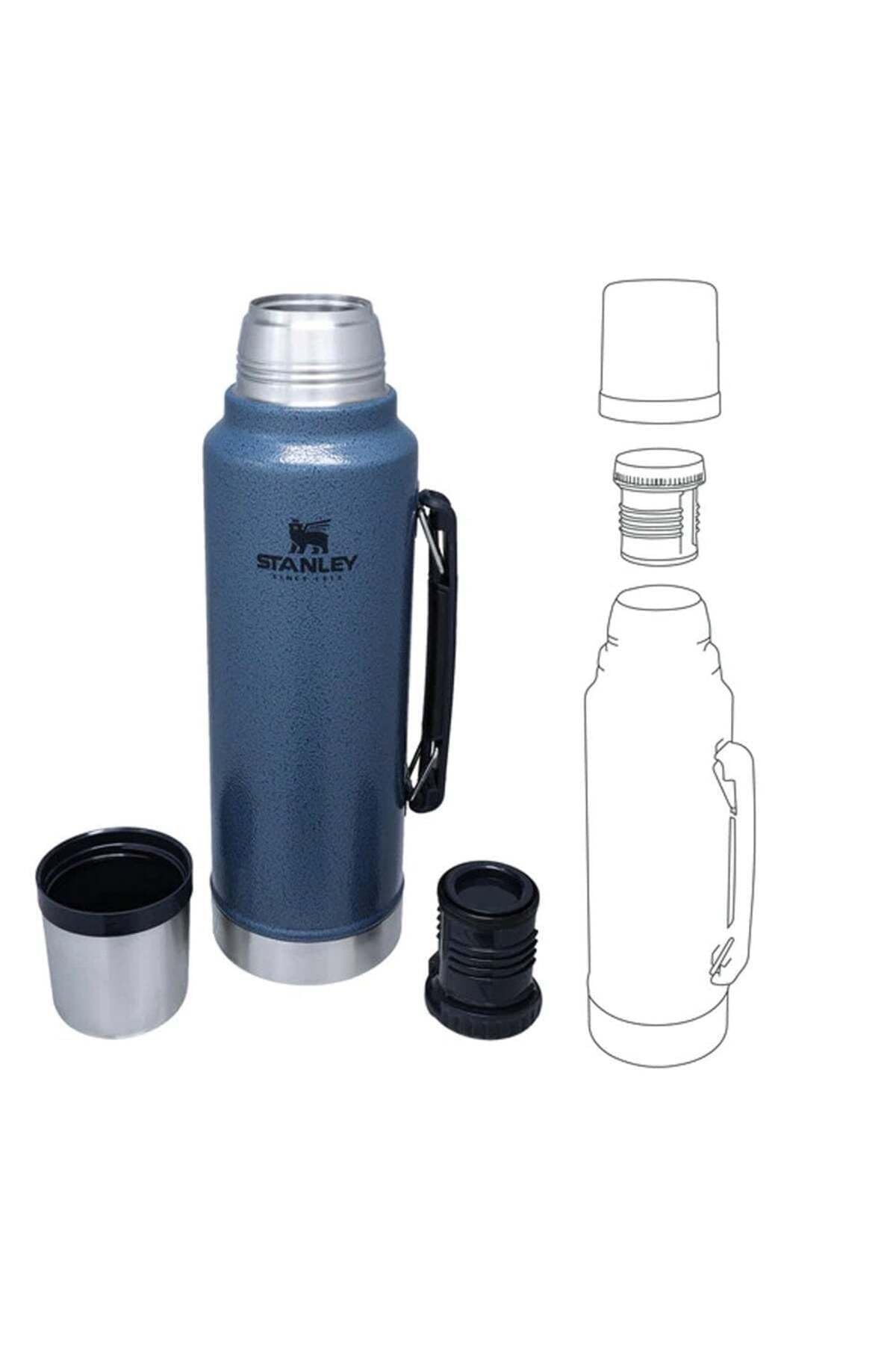 STANLEY Classic Legendary 1L Thermos Flask - Keeps Hot or Cold for 24 Hours - BPA-Free Stainless Steel Leakproof Coffee Flask - Dishwasher Safe - Hammertone Lake