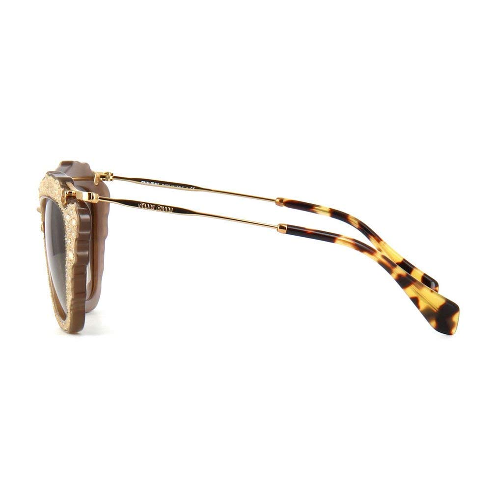 Miu Miu MU04QS MAR3D0 Opal Beige Noir Cats Eyes Sunglasses Lens Category 2 Size