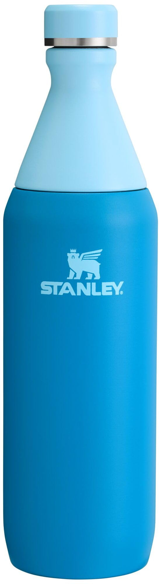 Stanley All Day Slim Bottle 20 oz | Leakproof Twist on Lid | Slim Design for Travel and Gym | Insulated Stainless Steel Water Bottle | BPA-Free | Azure