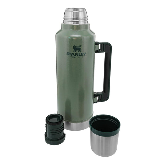 Stanley Classic Vacuum Insulated Wide Mouth Bottle - Hammertone Green - BPA-Free 18/8 Stainless Steel Thermos for Cold & Hot Beverages - 2.0 QT