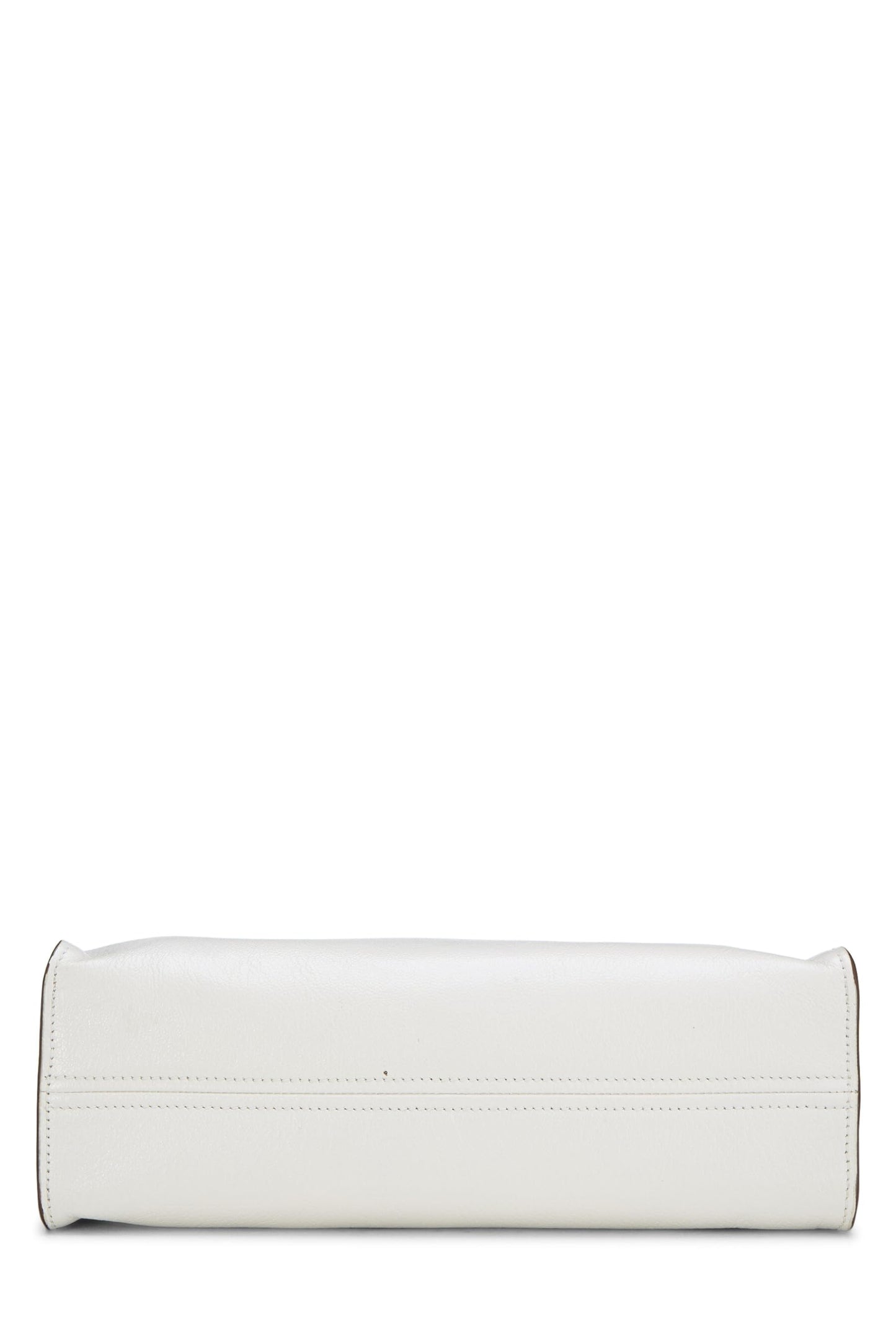 Miu Miu, Pre-Loved White Calfskin Embossed Logo Tote, White