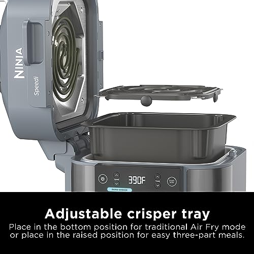 Ninja SF301 Speedi Rapid Cooker & Air Fryer, 6-Quart Capacity, 12-in-1 Functions to Steam, Bake, Roast, Sear, Sauté, Slow Cook, Sous Vide & More, 15-Minute Speedi Meals All In One Pot, Sea Salt Gray