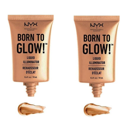 Pack of 2 NYX Born to Glow! Liquid Illuminator, Pure Gold LI03