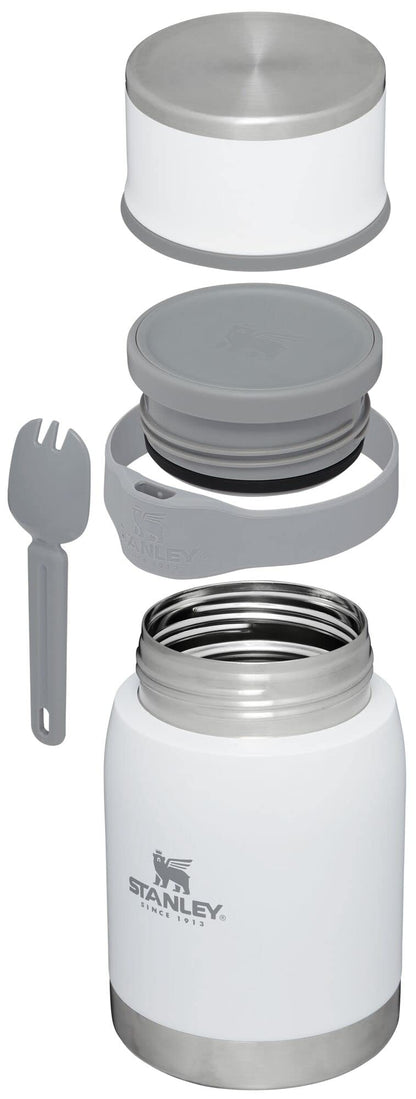 Stanley Adventure To-Go Food Jar and Spork 24 oz | Vacuum Insulated Thermos Food Container | Wide Mouth Screw On Lid | Packable for Travel | Stainless Steel with Leakproof Lid | BPA-Free | Polar