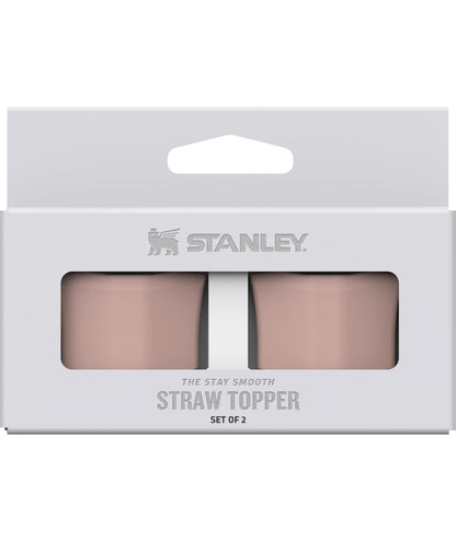 STANLEY Quencher Stay Smooth Anti-Pucker Straw Topper 2-Pack | Ergonomic Sip Through Straw Cap for Tumbler with Handle | Silicone Accessory for Drinking Cup | BPA-Free | Pink Dusk