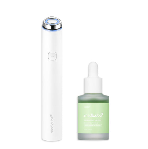 medicube Soothing Hydration Duo for Beginners: Mini Booster Pro White and Exosome Cica Tea Tree Ampoule