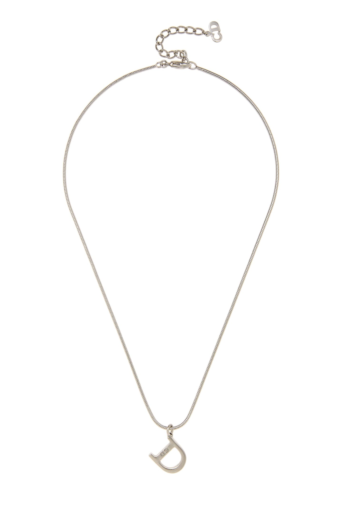 Dior, Pre-Loved Silver Dior 'D' Necklace, Silver