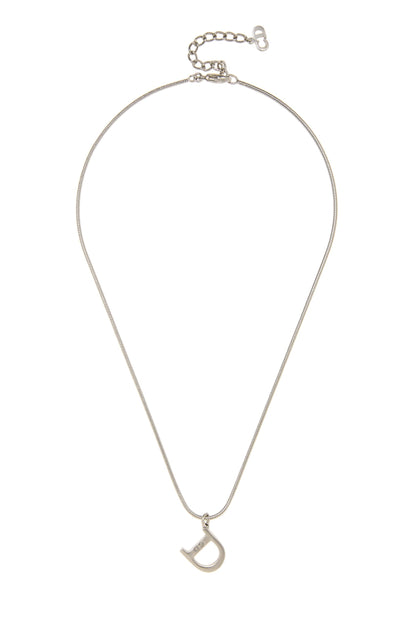Dior, Pre-Loved Silver Dior 'D' Necklace, Silver