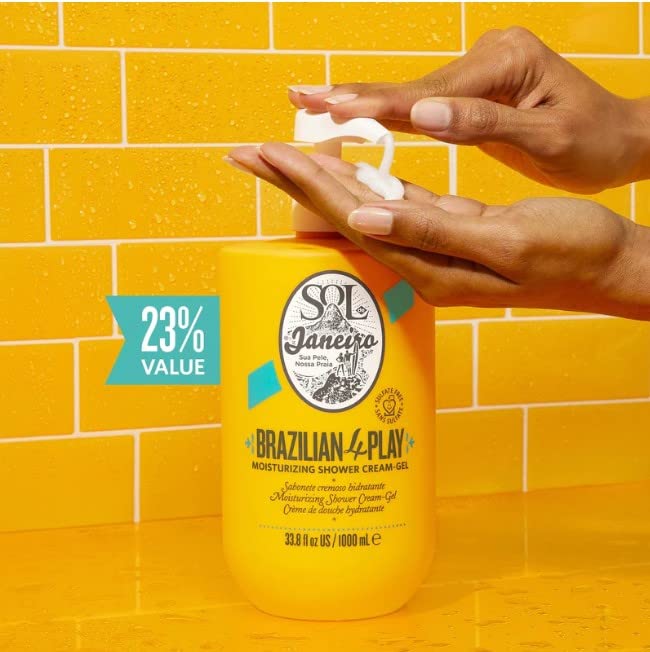 SOL DE JANEIRO Brazilian Play Moisturizing Shower Cream Gel Body Wash 1L with 1L Refill Pouch - Amazon Exclusive