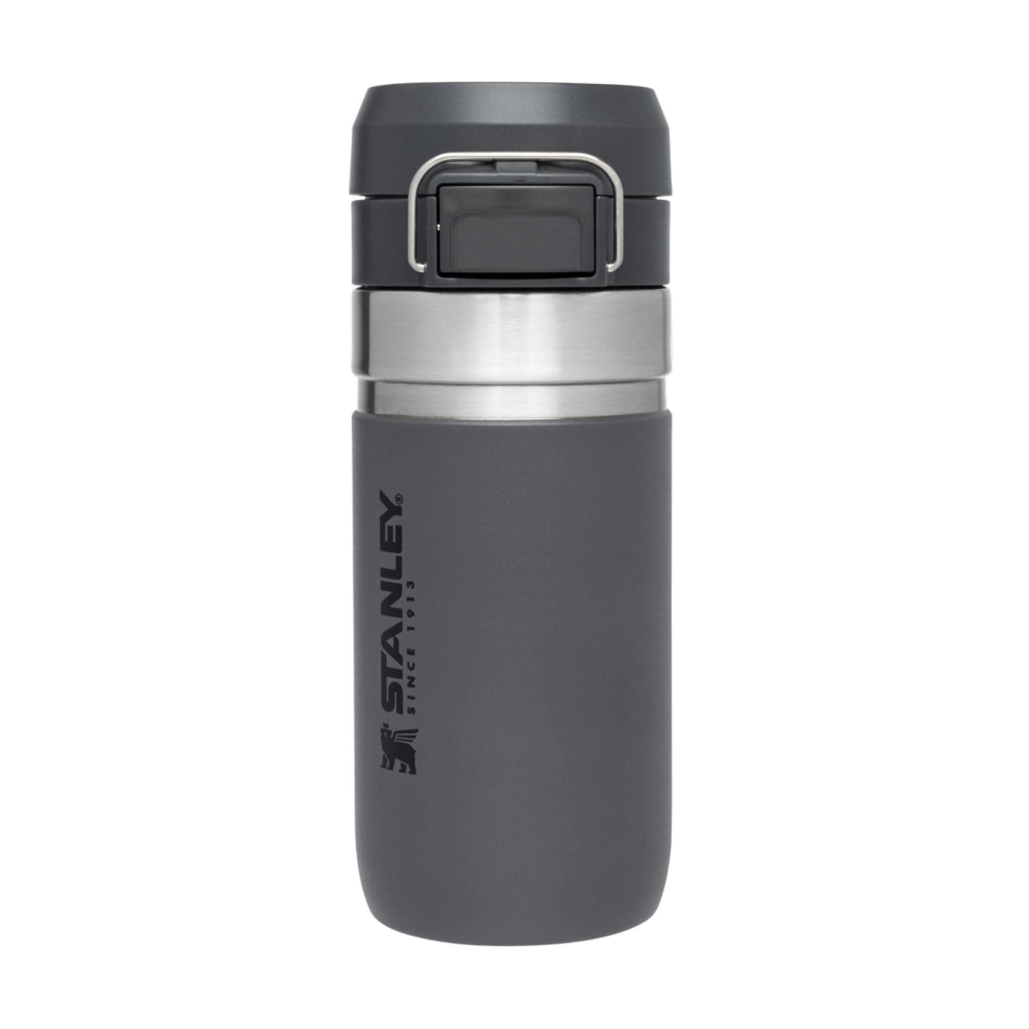 STANLEY Quick Flip Stainless Steel Water Bottle .71L / 24OZ Charcoal – Leakproof Insulated Water Bottle - Push Button Locking Lid - BPA-Free Thermos Flask - Cup Holder Compatible - Dishwasher Safe