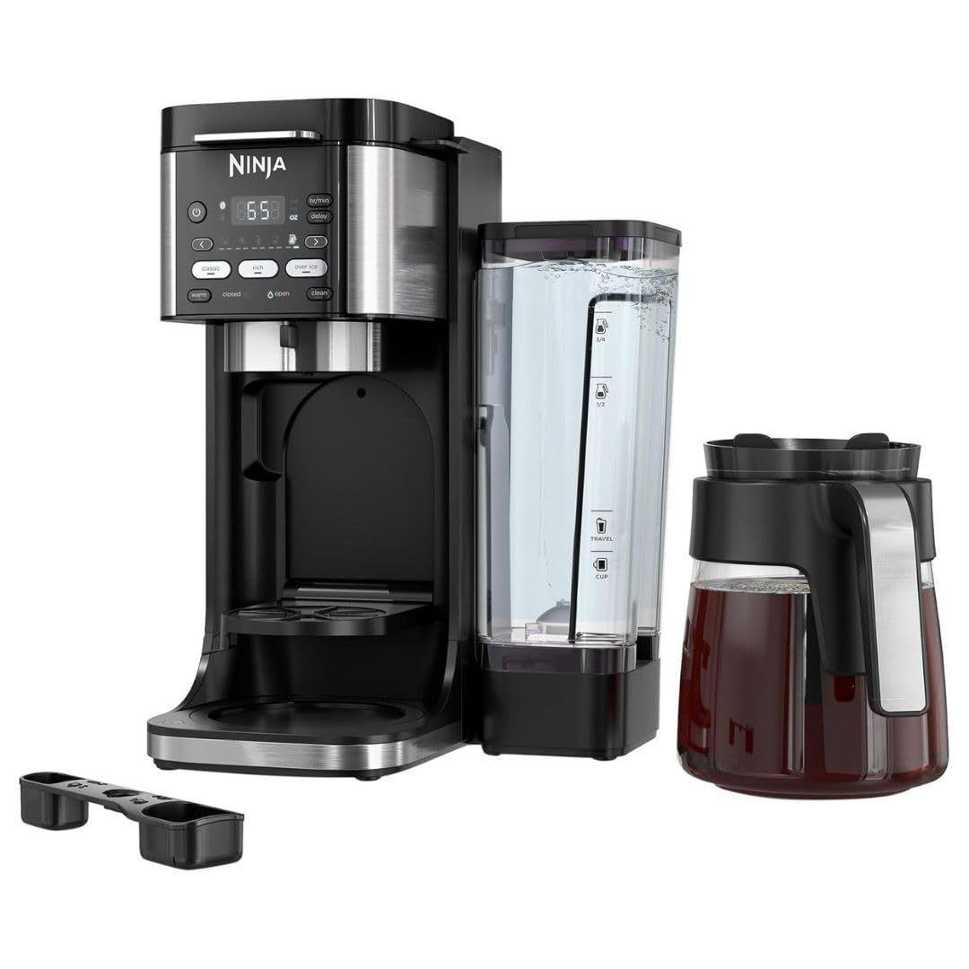 Ninja CFP105 DualBrew Hot & Iced Coffee Maker, Single-Serve, Compatible with K-Cups & 14-Cup Drip Coffee Maker, Black (Renewed)