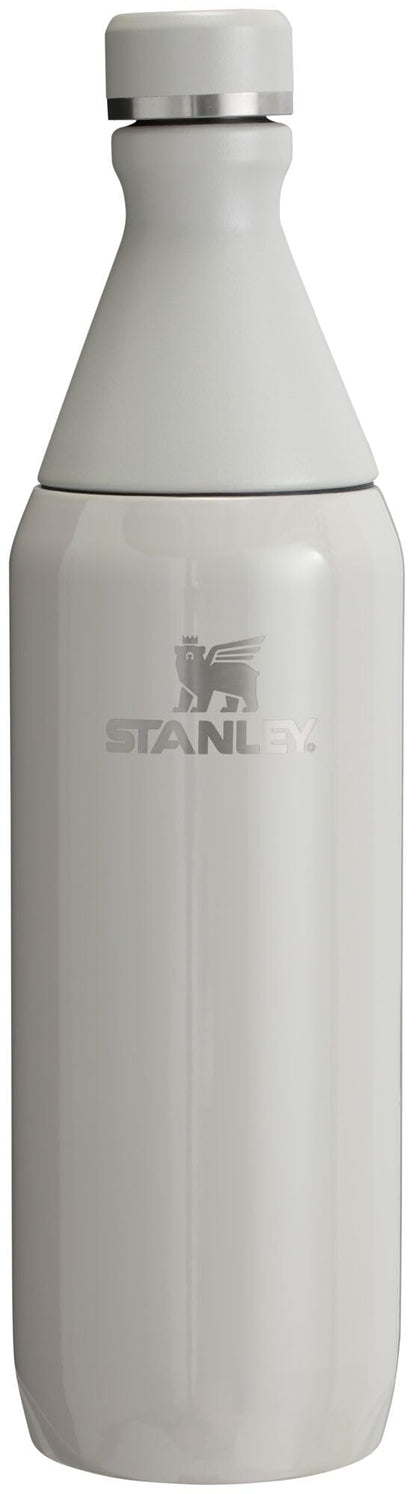 Stanley All Day Slim Bottle 20 oz | Leakproof Twist on Lid | Slim Design for Travel and Gym | Insulated Stainless Steel Water Bottle | BPA-Free | Ash Gloss