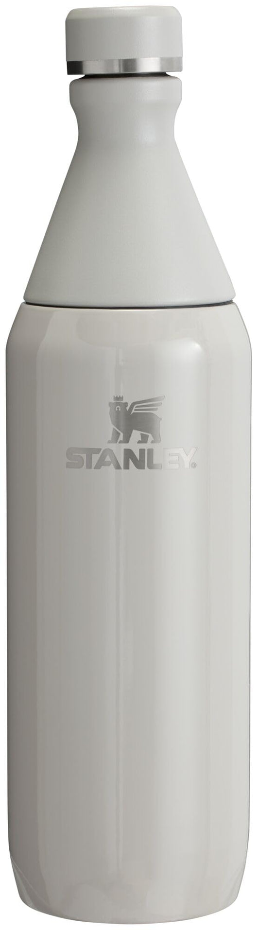 Stanley All Day Slim Bottle 20 oz | Leakproof Twist on Lid | Slim Design for Travel and Gym | Insulated Stainless Steel Water Bottle | BPA-Free | Ash Gloss