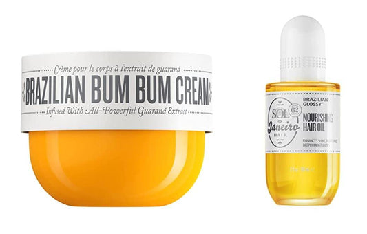 SOL DE JANEIRO Brazilian Bum Bum Cream and Brazilian Glossy Nourishing Hair Oil Bundle, Amazon Exclusive