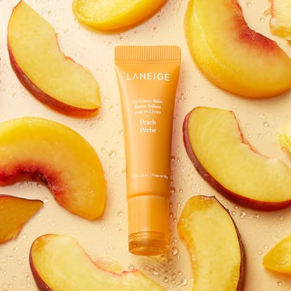 LANEIGE Lip Glowy Balm, Peach: Sheer Tinted Lip Moisturizer with Shea Butter, for Hydrating Shine & Soft Lips