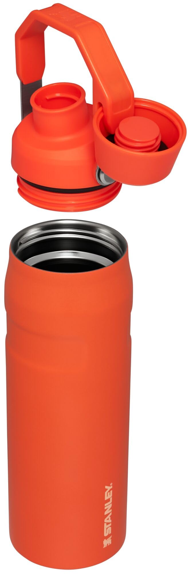 Stanley IceFlow Fast Flow Water Bottle 24 oz | Angled Spout Lid | Lightweight and Leakproof for Travel and Sports | Insulated Stainless Steel | BPA-Free | Tigerlily