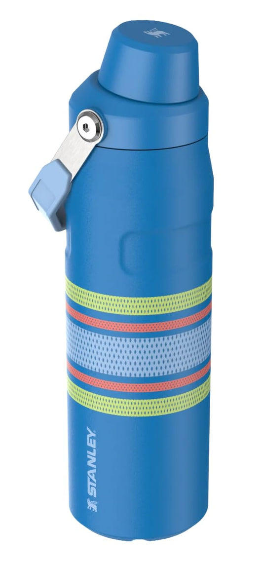 Stanley Varsity IceFlow Aerolight Fast Flow Water Bottle 24 oz | Angled Spout Lid | Lightweight and Leakproof for Travel and Sports | Insulated Stainless Steel | BPA-Free | Azure Mesh Blue