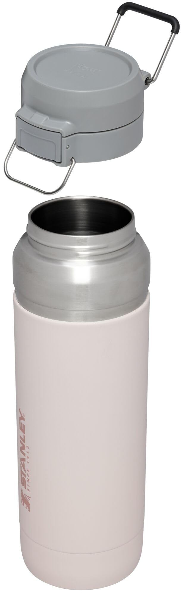 STANLEY Quick Flip GO Water Bottle 36 oz | Push Button Lid | Leakproof and Packable for Travel and Sports | Insulated Stainless Steel | BPA-Free | Rose Quartz