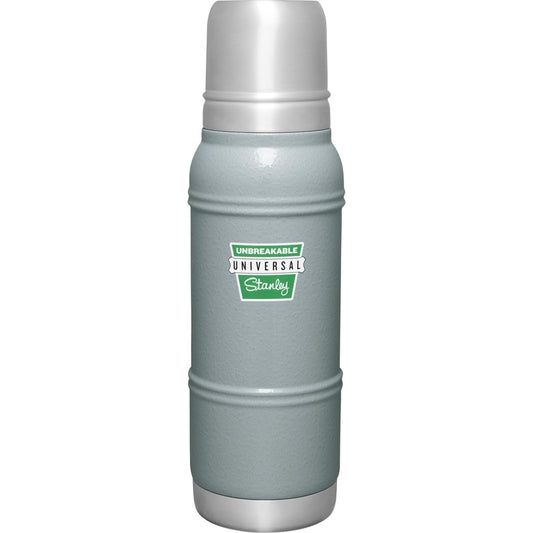 Stanley The Milestones Thermal Bottle, 1.1QT | (1 L), Hot and Cold Insulated, Stainless Steel Bottle, Outdoors - Hammertone Silver