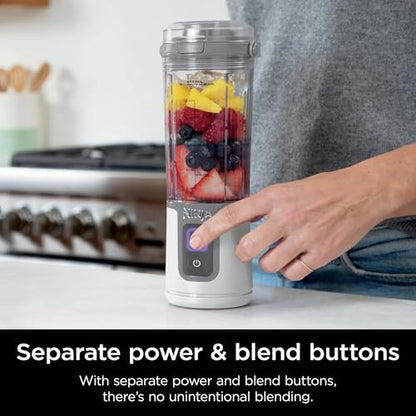 Ninja Blast 16 oz. Personal Portable Blender with Leak Proof Lid and Easy Sip Spout, Perfect for Smoothies, Cordless, USB-C Rechargeable, Dishwasher Safe Parts (Renewed) (White)