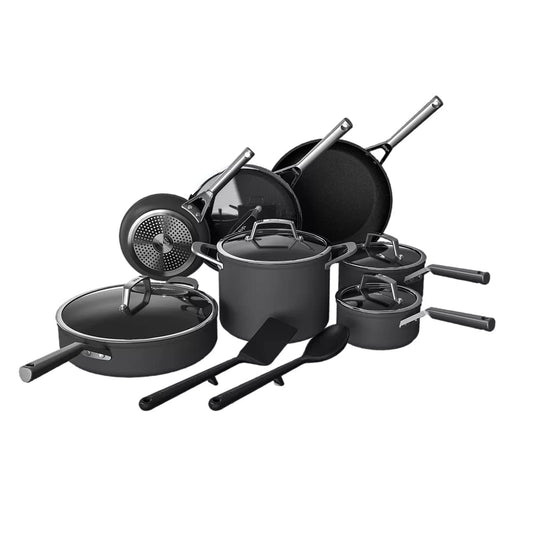 Ninja Foodi NeverStick Premium 14-Piece Cookware Set, Hard-Anodized, Nonstick, Durable & Oven Safe to 500°F, Slate Grey (14 Piece)