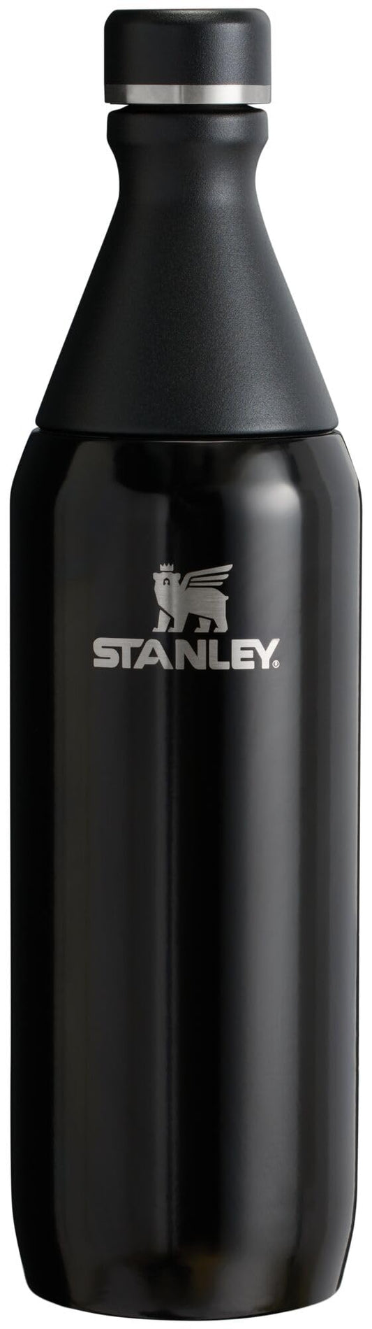 Stanley All Day Slim Bottle 20 oz | Twist On Lid with Leakproof Seal | Slim Design for Travel & Gym | Insulated Stainless Steel | BPA-Free | Black
