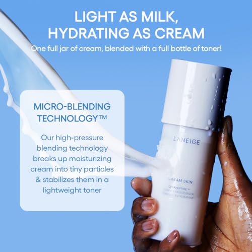 LANEIGE Cream Skin Toner & Moisturizer: Lightweight Refillable Korean Milky Toner with Ceramide & Peptide for Hydration, Firming, & Barrier Support
