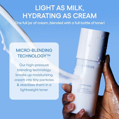 LANEIGE Cream Skin Toner & Moisturizer: Lightweight Refillable Korean Milky Toner with Ceramide & Peptide for Hydration, Firming, & Barrier Support