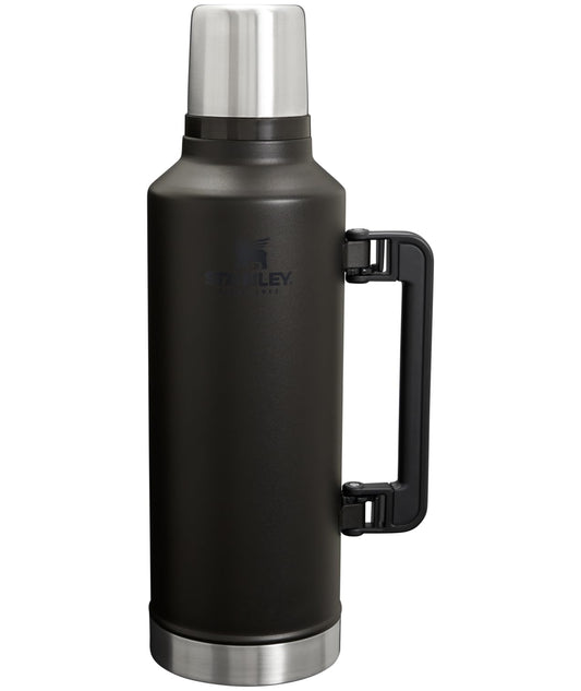 Stanley Classic Legendary Vacuum Bottle 2.5 qt | Wide Mouth with Leakproof Cup Lid | Keep Drinks Hot or Cold | Packable for Travel | Insulated Stainless Steel Thermal Bottle | BPA-Free | Black 2.0