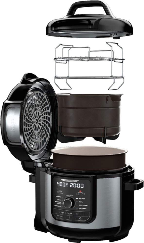Ninja Stainless Ste Foodi 8qt. 9-in-1 Deluxe XL Pressure Cooker & Air Fryer-Stainless Steel/Black