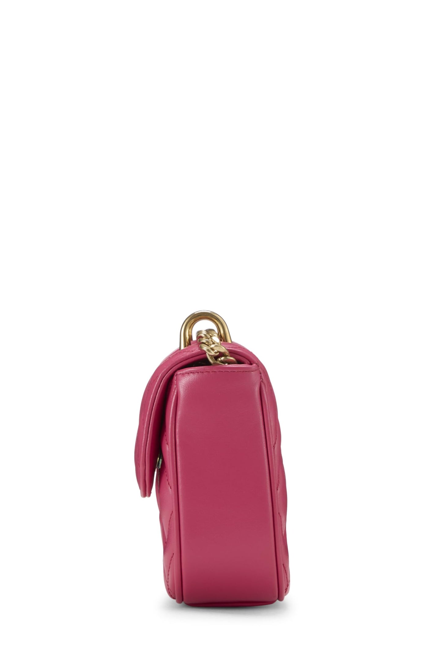 Miu Miu, Pre-Loved Pink Calfskin Diamond Quilted Shoulder Bag, Pink