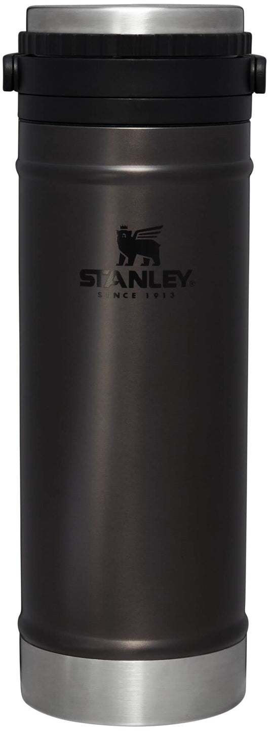Stanley Travel Mug with Integrated French Press 16 oz | 5 Minute Brew, 4 Hours Hot, Leakproof Lid | Mesh Filter for Coffee Grounds | Insulated Stainless Steel Coffee Maker | BPA-Free | Charcoal Glow