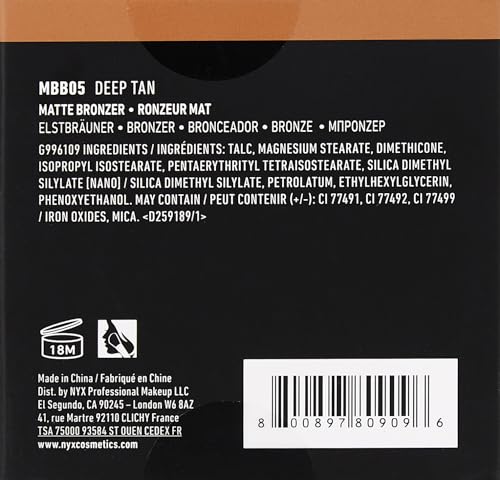 NYX PROFESSIONAL MAKEUP Matte Bronzer, Deep Tan