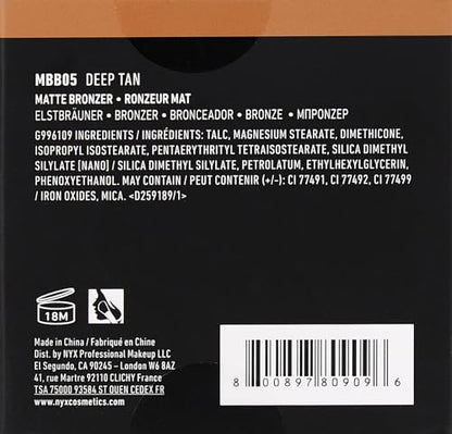 NYX PROFESSIONAL MAKEUP Matte Bronzer, Deep Tan