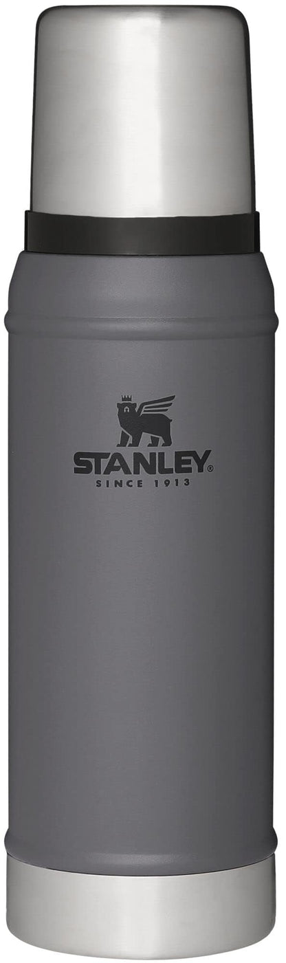 Stanley Classic Legendary Vacuum Bottle 1.0 qt | Wide Mouth with Leakproof Cup Lid | Keep Drinks Hot or Cold | Packable for Travel | Insulated Stainless Steel Thermal Bottle | BPA-Free | Charcoal