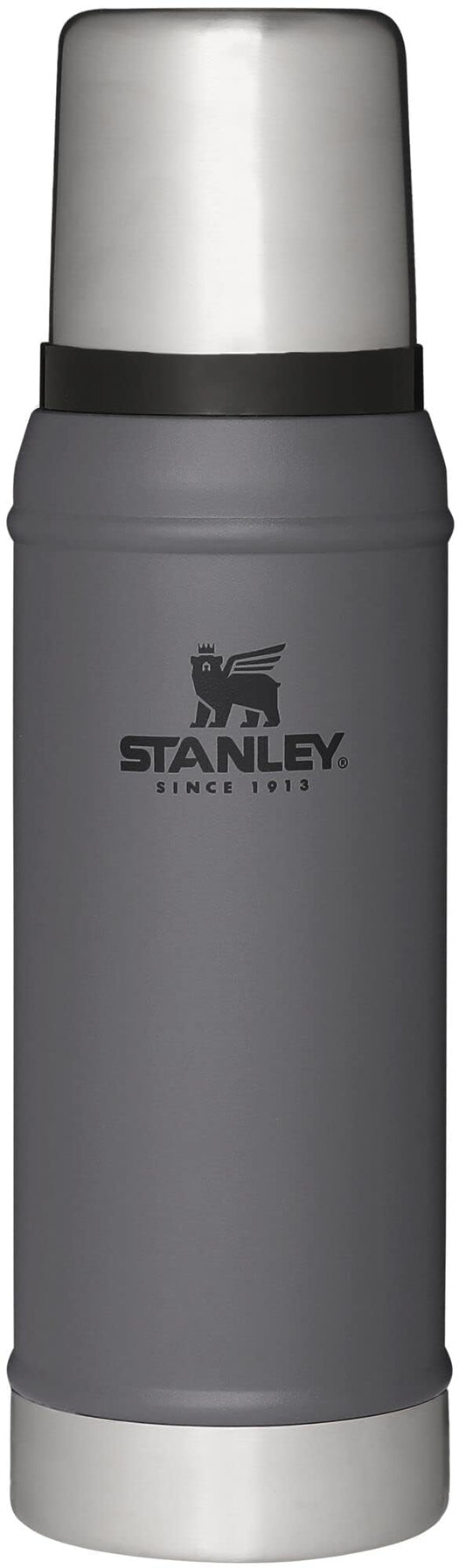 Stanley Classic Legendary Vacuum Bottle 1.0 qt | Wide Mouth with Leakproof Cup Lid | Keep Drinks Hot or Cold | Packable for Travel | Insulated Stainless Steel Thermal Bottle | BPA-Free | Charcoal