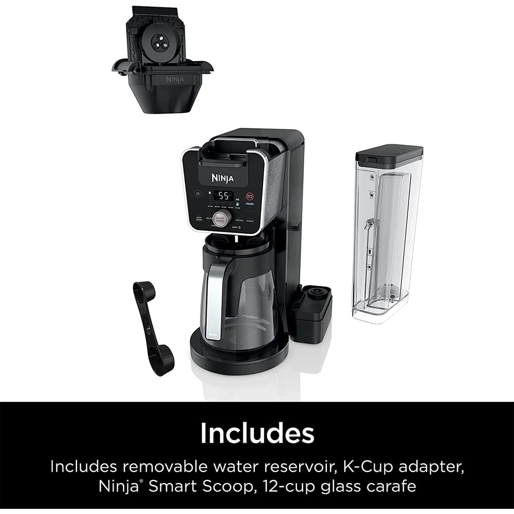 Ninja CFP201 DualBrew 12-Cup Drip, Single-Serve Coffee Maker (Renewed) Bundle with 3 YR CPS Enhanced Protection Pack
