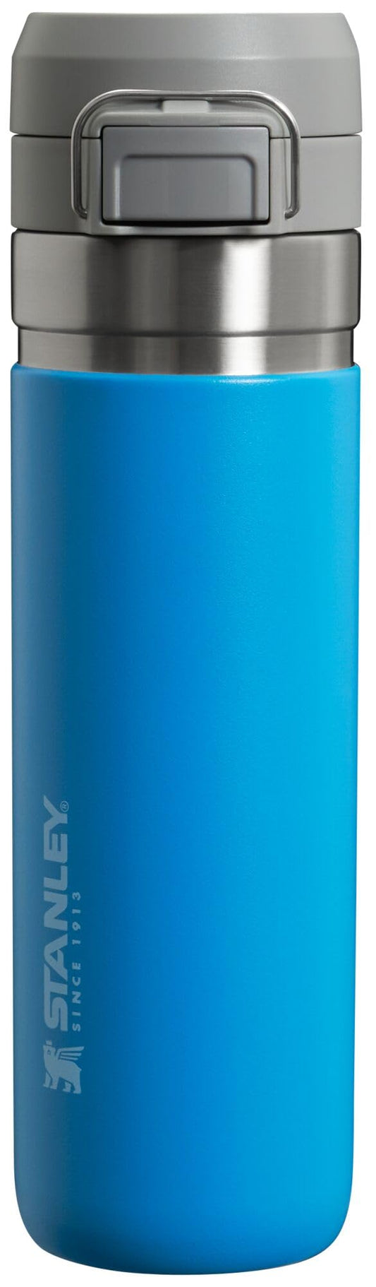 Stanley Quick Flip GO Water Bottle 24 oz | Push Button Lid | Leakproof and Packable for Travel and Sports | Insulated Stainless Steel | BPA-Free | Azure