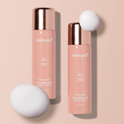 Medicube Collagen Glow Bubble Serum - Fast-absorbing bubble-type serum that gives you 24h Glow & Lifted Look - Korean skincare (3.38fl.oz.)
