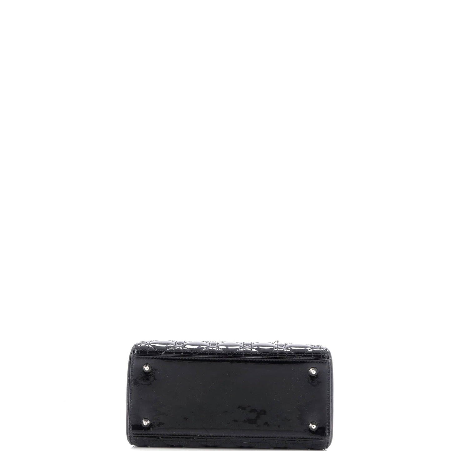 Christian Dior, Pre-Loved Lady Dior Bag Cannage Quilt Patent Medium, Black
