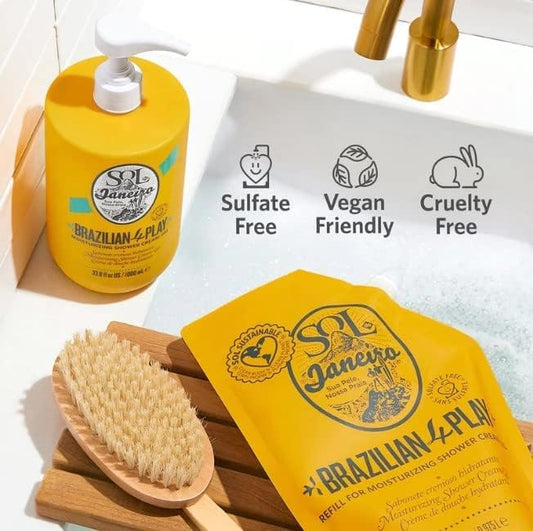 SOL DE JANEIRO 4 Play Moisturizing Shower Cream Gel Body Wash Refill Pouch 1 L/33.8 fl oz.