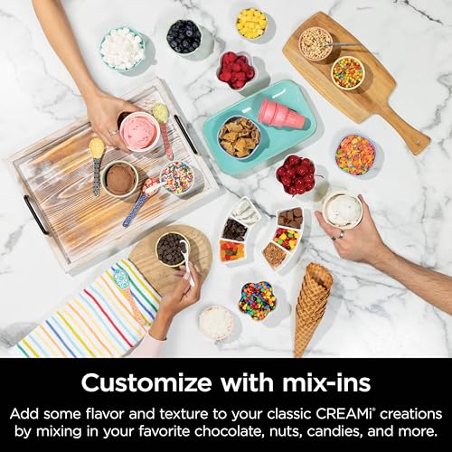 Ninja CREAMi Swirl Ice Cream and Soft Serve Maker, Sorbet, Milkshake, Frozen Yogurt, Low Calories Program & More, 13-in-1, Soft Serve Handle & (2) CREAMi Swirl 16oz Pints, For Kids & ALL ages, NC701C