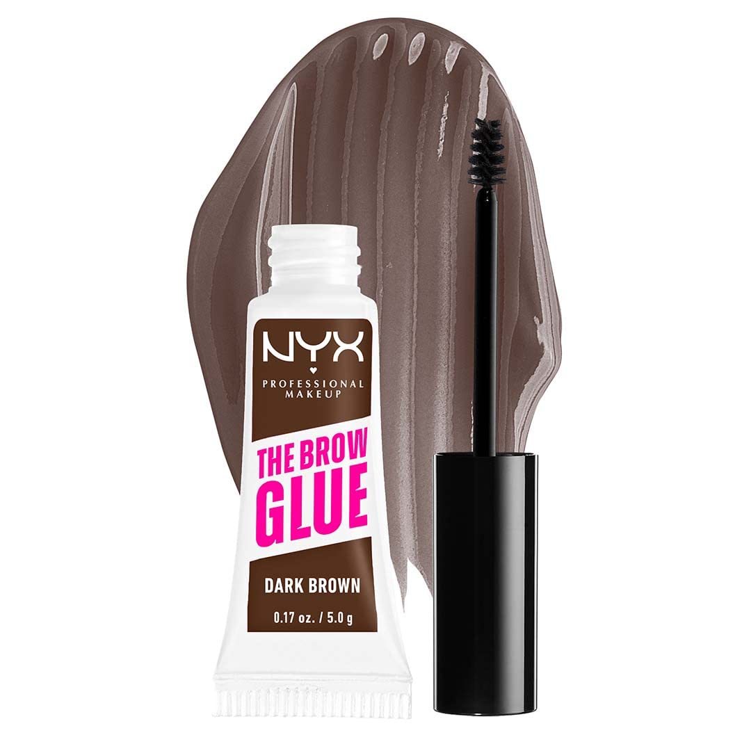 NYX PROFESSIONAL MAKEUP The Brow Glue, Extreme Hold Tinted Eyebrow Gel - Dark Brown & Lift & Snatch Brow Tint Pen, Espresso